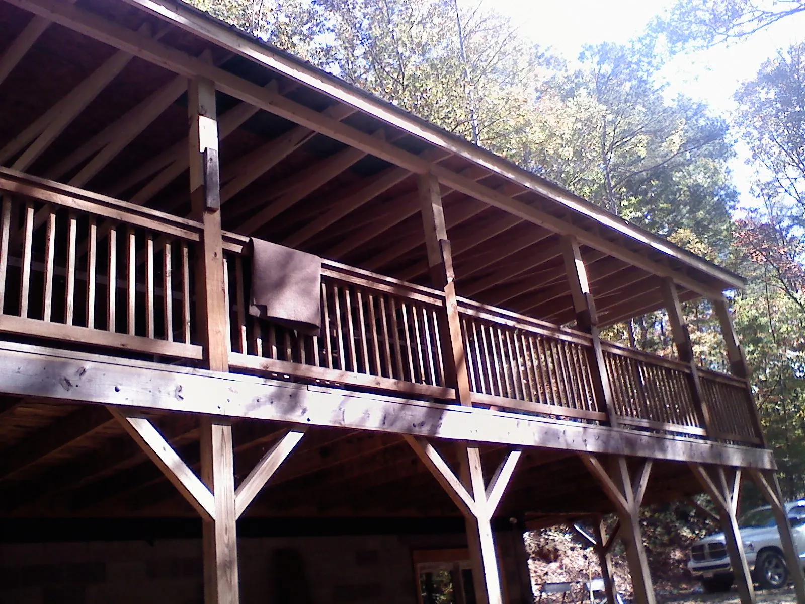 Timber framing under a new elevated porch and deck — Roof Leak Repair in Rosendale by Roofing Brothers